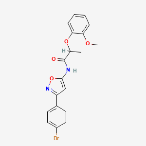 molecular formula C19H17BrN2O4 B11337188 N-[3-(4-bromophenyl)-1,2-oxazol-5-yl]-2-(2-methoxyphenoxy)propanamide 