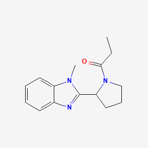 molecular formula C15H19N3O B11337195 1-[2-(1-Methylbenzimidazol-2-yl)pyrrolidinyl]propan-1-one 