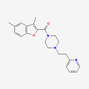 molecular formula C22H25N3O2 B11337197 (3,5-Dimethyl-1-benzofuran-2-yl){4-[2-(pyridin-2-yl)ethyl]piperazin-1-yl}methanone 