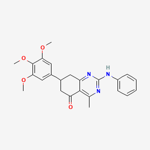 molecular formula C24H25N3O4 B11337208 2-anilino-4-methyl-7-(3,4,5-trimethoxyphenyl)-7,8-dihydroquinazolin-5(6H)-one 