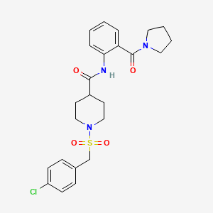 1-[(4-chlorobenzyl)sulfonyl]-N-[2-(pyrrolidin-1-ylcarbonyl)phenyl]piperidine-4-carboxamide