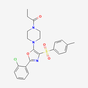 molecular formula C23H24ClN3O4S B11337216 1-(4-{2-(2-Chlorophenyl)-4-[(4-methylphenyl)sulfonyl]-1,3-oxazol-5-yl}piperazin-1-yl)propan-1-one 