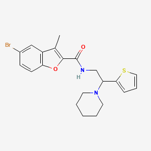 5-bromo-3-methyl-N-[2-(piperidin-1-yl)-2-(thiophen-2-yl)ethyl]-1-benzofuran-2-carboxamide