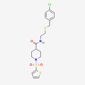 N-{2-[(4-chlorobenzyl)sulfanyl]ethyl}-1-(thiophen-2-ylsulfonyl)piperidine-4-carboxamide