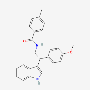 molecular formula C25H24N2O2 B11337251 N-[2-(1H-indol-3-yl)-2-(4-methoxyphenyl)ethyl]-4-methylbenzamide 