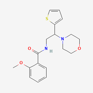 molecular formula C18H22N2O3S B11337271 2-methoxy-N-[2-(morpholin-4-yl)-2-(thiophen-2-yl)ethyl]benzamide 