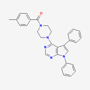 molecular formula C30H27N5O B11337282 [4-(5,7-diphenyl-7H-pyrrolo[2,3-d]pyrimidin-4-yl)piperazin-1-yl](4-methylphenyl)methanone 