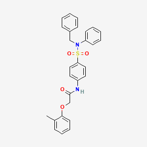 molecular formula C28H26N2O4S B11337286 N-{4-[benzyl(phenyl)sulfamoyl]phenyl}-2-(2-methylphenoxy)acetamide 