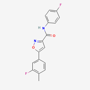 molecular formula C17H12F2N2O2 B11337294 5-(3-fluoro-4-methylphenyl)-N-(4-fluorophenyl)-1,2-oxazole-3-carboxamide 