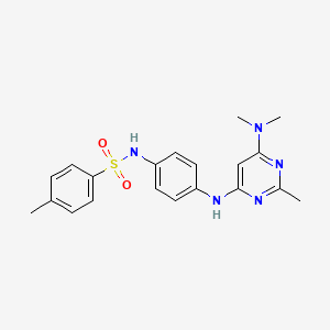 molecular formula C20H23N5O2S B11337320 N-(4-((6-(dimethylamino)-2-methylpyrimidin-4-yl)amino)phenyl)-4-methylbenzenesulfonamide 