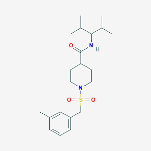 molecular formula C21H34N2O3S B11337327 N-(2,4-dimethylpentan-3-yl)-1-[(3-methylbenzyl)sulfonyl]piperidine-4-carboxamide 