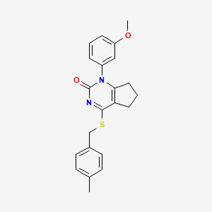 1-(3-methoxyphenyl)-4-[(4-methylbenzyl)sulfanyl]-1,5,6,7-tetrahydro-2H-cyclopenta[d]pyrimidin-2-one