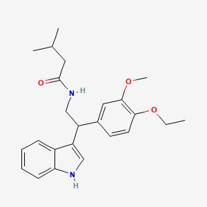 N-[2-(4-ethoxy-3-methoxyphenyl)-2-(1H-indol-3-yl)ethyl]-3-methylbutanamide