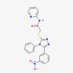 2-{[5-(3-nitrophenyl)-4-phenyl-4H-1,2,4-triazol-3-yl]sulfanyl}-N-(pyridin-2-yl)acetamide