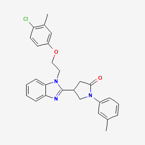 molecular formula C27H26ClN3O2 B11337399 4-{1-[2-(4-chloro-3-methylphenoxy)ethyl]-1H-benzimidazol-2-yl}-1-(3-methylphenyl)pyrrolidin-2-one 