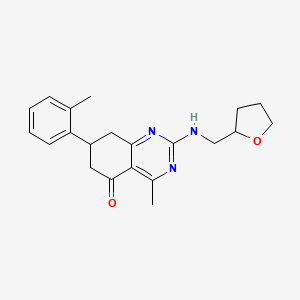 4-methyl-7-(2-methylphenyl)-2-[(tetrahydrofuran-2-ylmethyl)amino]-7,8-dihydroquinazolin-5(6H)-one