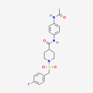 molecular formula C21H24FN3O4S B11337443 N-[4-(acetylamino)phenyl]-1-[(4-fluorobenzyl)sulfonyl]piperidine-4-carboxamide 