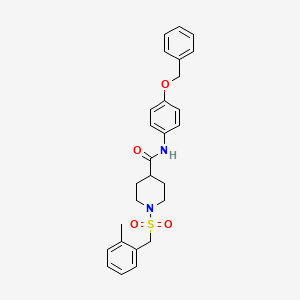 molecular formula C27H30N2O4S B11337462 N-[4-(benzyloxy)phenyl]-1-[(2-methylbenzyl)sulfonyl]piperidine-4-carboxamide 