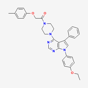 1-{4-[7-(4-ethoxyphenyl)-5-phenyl-7H-pyrrolo[2,3-d]pyrimidin-4-yl]piperazin-1-yl}-2-(4-methylphenoxy)ethanone