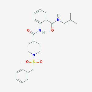 1-[(2-methylbenzyl)sulfonyl]-N-{2-[(2-methylpropyl)carbamoyl]phenyl}piperidine-4-carboxamide