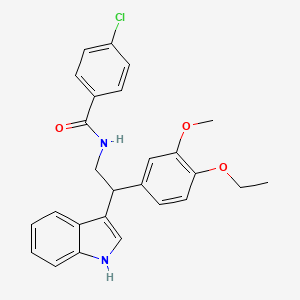 molecular formula C26H25ClN2O3 B11337485 4-chloro-N-[2-(4-ethoxy-3-methoxyphenyl)-2-(1H-indol-3-yl)ethyl]benzamide 