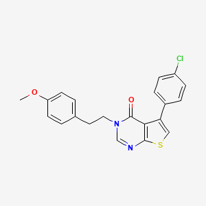 molecular formula C21H17ClN2O2S B11337528 5-(4-chlorophenyl)-3-[2-(4-methoxyphenyl)ethyl]thieno[2,3-d]pyrimidin-4(3H)-one 