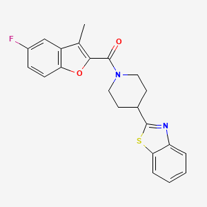 [4-(1,3-Benzothiazol-2-yl)piperidin-1-yl](5-fluoro-3-methyl-1-benzofuran-2-yl)methanone