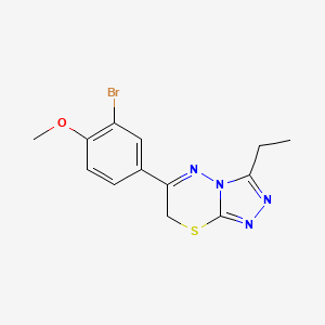 molecular formula C13H13BrN4OS B11337542 6-(3-bromo-4-methoxyphenyl)-3-ethyl-7H-[1,2,4]triazolo[3,4-b][1,3,4]thiadiazine 