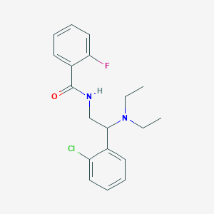 molecular formula C19H22ClFN2O B11337547 N-[2-(2-chlorophenyl)-2-(diethylamino)ethyl]-2-fluorobenzamide 