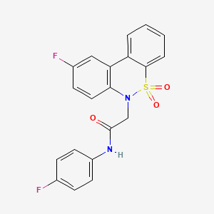 2-(9-fluoro-5,5-dioxido-6H-dibenzo[c,e][1,2]thiazin-6-yl)-N-(4-fluorophenyl)acetamide