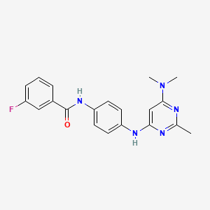 molecular formula C20H20FN5O B11337558 N-(4-{[6-(dimethylamino)-2-methylpyrimidin-4-yl]amino}phenyl)-3-fluorobenzamide 