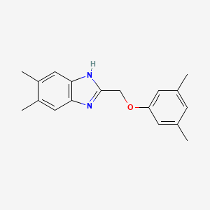 molecular formula C18H20N2O B11337616 2-[(3,5-dimethylphenoxy)methyl]-5,6-dimethyl-1H-benzimidazole 