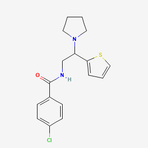 4-chloro-N-[2-(pyrrolidin-1-yl)-2-(thiophen-2-yl)ethyl]benzamide