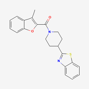 molecular formula C22H20N2O2S B11337633 [4-(1,3-Benzothiazol-2-yl)piperidin-1-yl](3-methyl-1-benzofuran-2-yl)methanone 