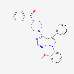 molecular formula C31H29N5O2 B11337681 {4-[7-(2-methoxyphenyl)-5-phenyl-7H-pyrrolo[2,3-d]pyrimidin-4-yl]piperazin-1-yl}(4-methylphenyl)methanone 