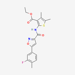 Ethyl 2-({[5-(3-fluoro-4-methylphenyl)-1,2-oxazol-3-yl]carbonyl}amino)-4,5-dimethylthiophene-3-carboxylate