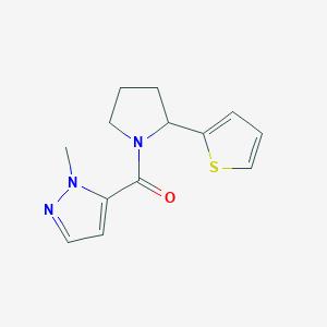 molecular formula C13H15N3OS B11337696 1-Methyl-5-[2-(thiophen-2-YL)pyrrolidine-1-carbonyl]-1H-pyrazole 