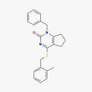 molecular formula C22H22N2OS B11337728 1-benzyl-4-[(2-methylbenzyl)sulfanyl]-1,5,6,7-tetrahydro-2H-cyclopenta[d]pyrimidin-2-one 