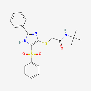 N-tert-butyl-2-{[2-phenyl-4-(phenylsulfonyl)-1H-imidazol-5-yl]sulfanyl}acetamide