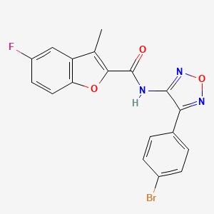 molecular formula C18H11BrFN3O3 B11337759 N-[4-(4-bromophenyl)-1,2,5-oxadiazol-3-yl]-5-fluoro-3-methyl-1-benzofuran-2-carboxamide 