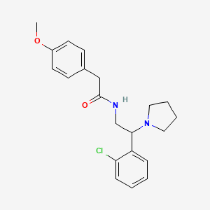 molecular formula C21H25ClN2O2 B11337763 N-[2-(2-chlorophenyl)-2-(pyrrolidin-1-yl)ethyl]-2-(4-methoxyphenyl)acetamide 