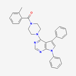 [4-(5,7-diphenyl-7H-pyrrolo[2,3-d]pyrimidin-4-yl)piperazin-1-yl](2-methylphenyl)methanone