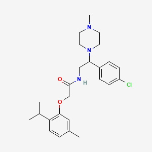 N-[2-(4-chlorophenyl)-2-(4-methylpiperazin-1-yl)ethyl]-2-[5-methyl-2-(propan-2-yl)phenoxy]acetamide