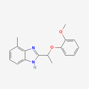 molecular formula C17H18N2O2 B11337803 2-[1-(2-methoxyphenoxy)ethyl]-4-methyl-1H-benzimidazole 