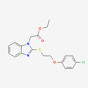 ethyl (2-{[2-(4-chlorophenoxy)ethyl]sulfanyl}-1H-benzimidazol-1-yl)acetate