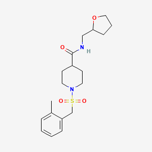 1-[(2-methylbenzyl)sulfonyl]-N-(tetrahydrofuran-2-ylmethyl)piperidine-4-carboxamide