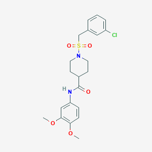 1-[(3-chlorobenzyl)sulfonyl]-N-(3,4-dimethoxyphenyl)piperidine-4-carboxamide