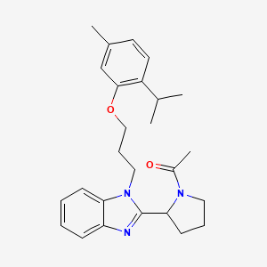 1-[2-(1-{3-[5-methyl-2-(propan-2-yl)phenoxy]propyl}-1H-benzimidazol-2-yl)pyrrolidin-1-yl]ethanone