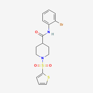 molecular formula C16H17BrN2O3S2 B11337848 N-(2-bromophenyl)-1-(thiophen-2-ylsulfonyl)piperidine-4-carboxamide 