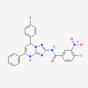 4-chloro-N-[7-(4-fluorophenyl)-5-phenyl-3,7-dihydro[1,2,4]triazolo[1,5-a]pyrimidin-2-yl]-3-nitrobenzamide